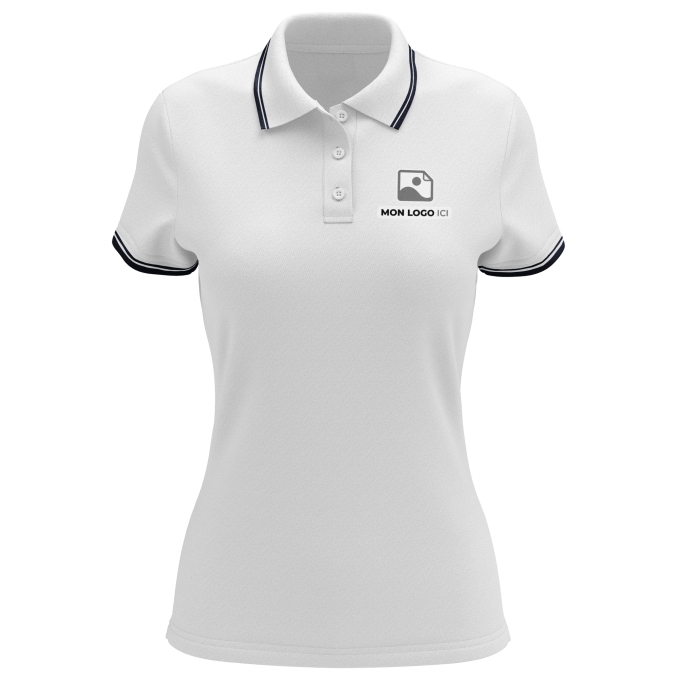 Polo Femme Contrasté de qualité supérieure - Marquez votre Polo Femme Contrasté avec votre Logo d'Entreprise (matériau de personnalisation haut de gamme, imprimé en France)